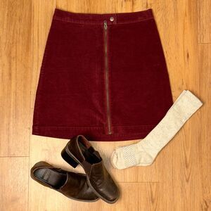 Velvet A-line Mini Skirt - Dark Academia Fall - Sz 2 / 4